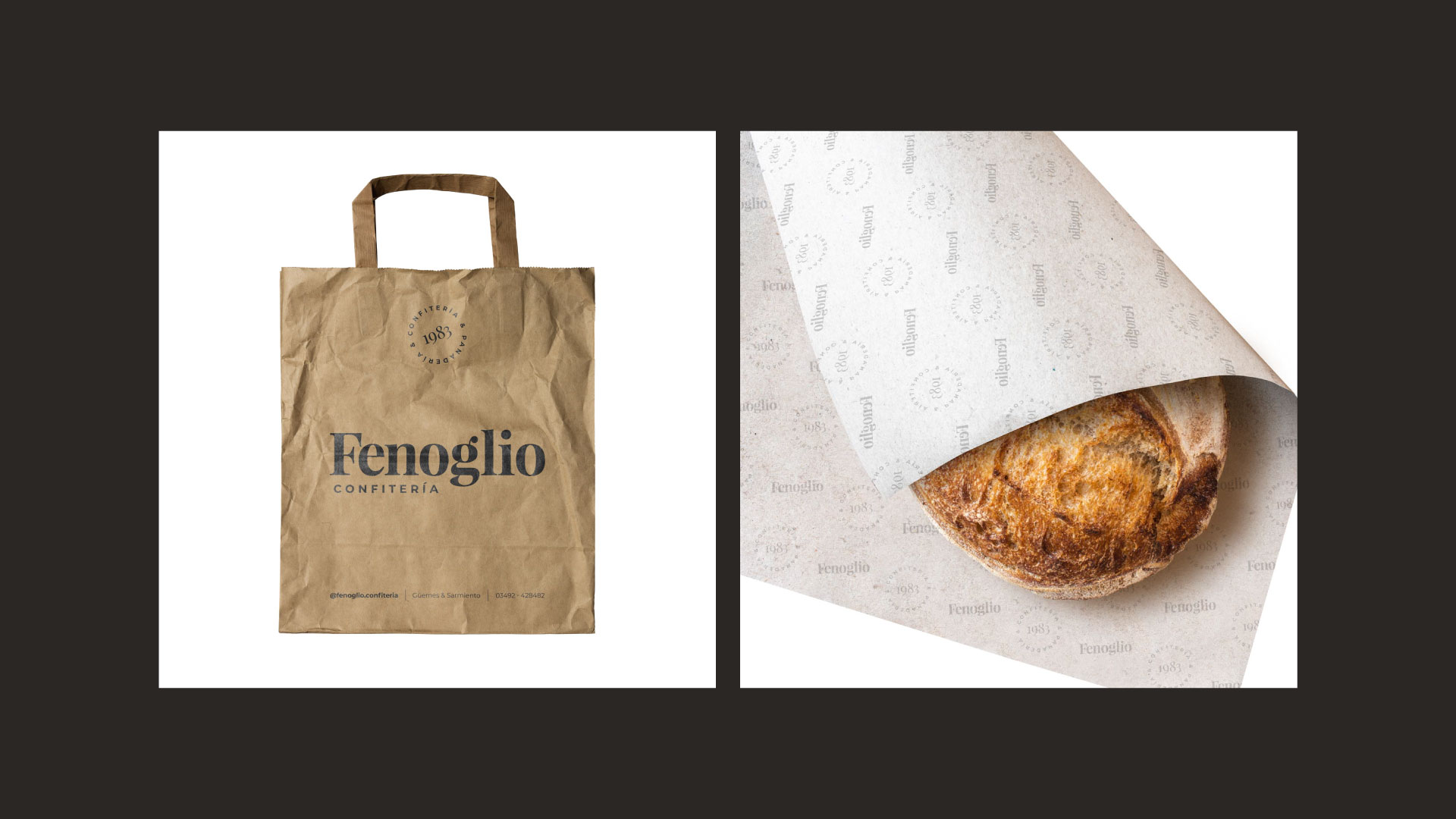 Baro Estudio Studio Branding Rebranding Logo Marca Brand Diseño Design Identidad Identity Fenoglio confitería panadería bakery tote bag bolsa de papel papel de panadría papel madera