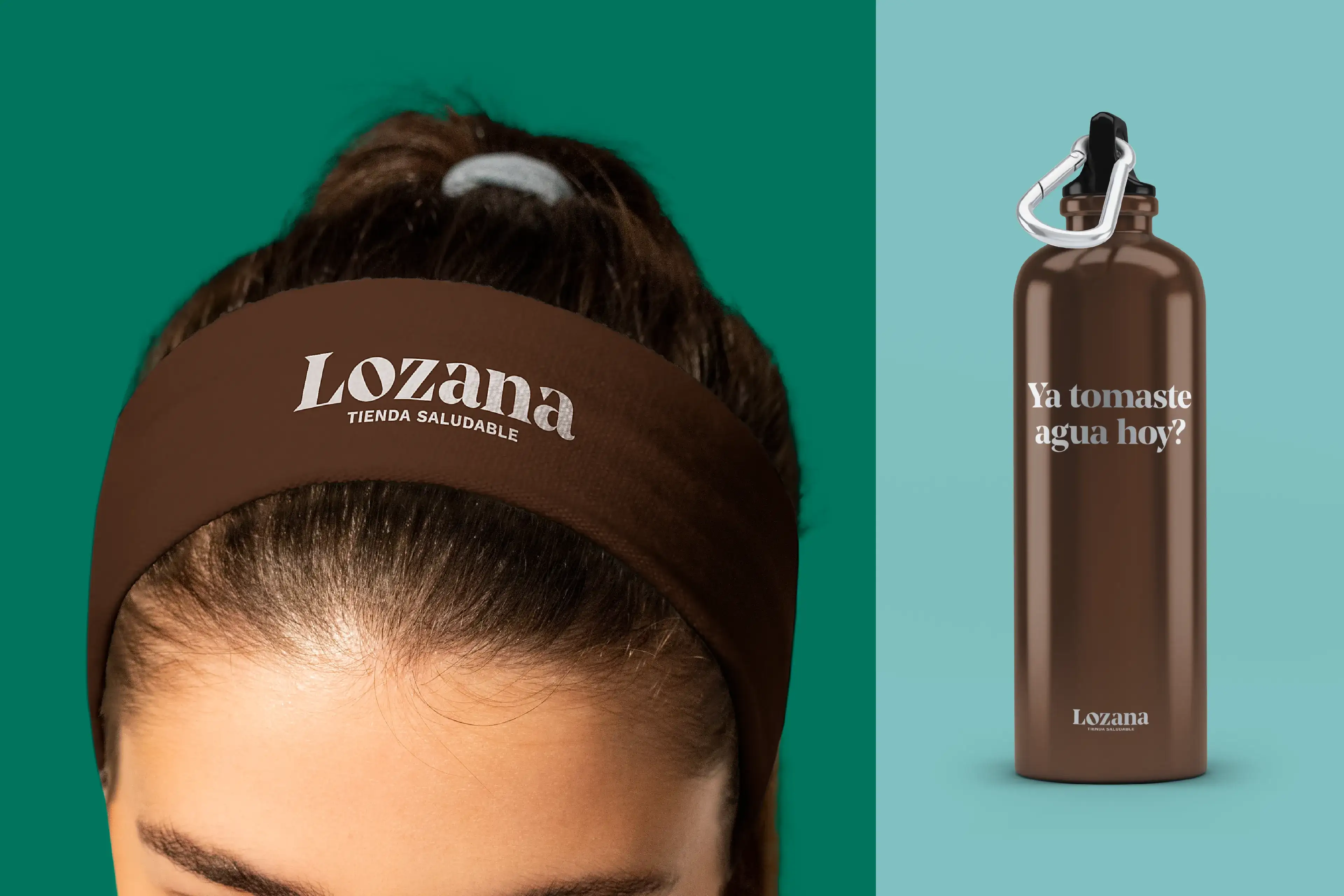 Baro Estudio Studio Branding Rebranding Logo Marca Brand Diseño Design Identidad Identity Lozana tienda saludable bottle water vincha mujer saludable