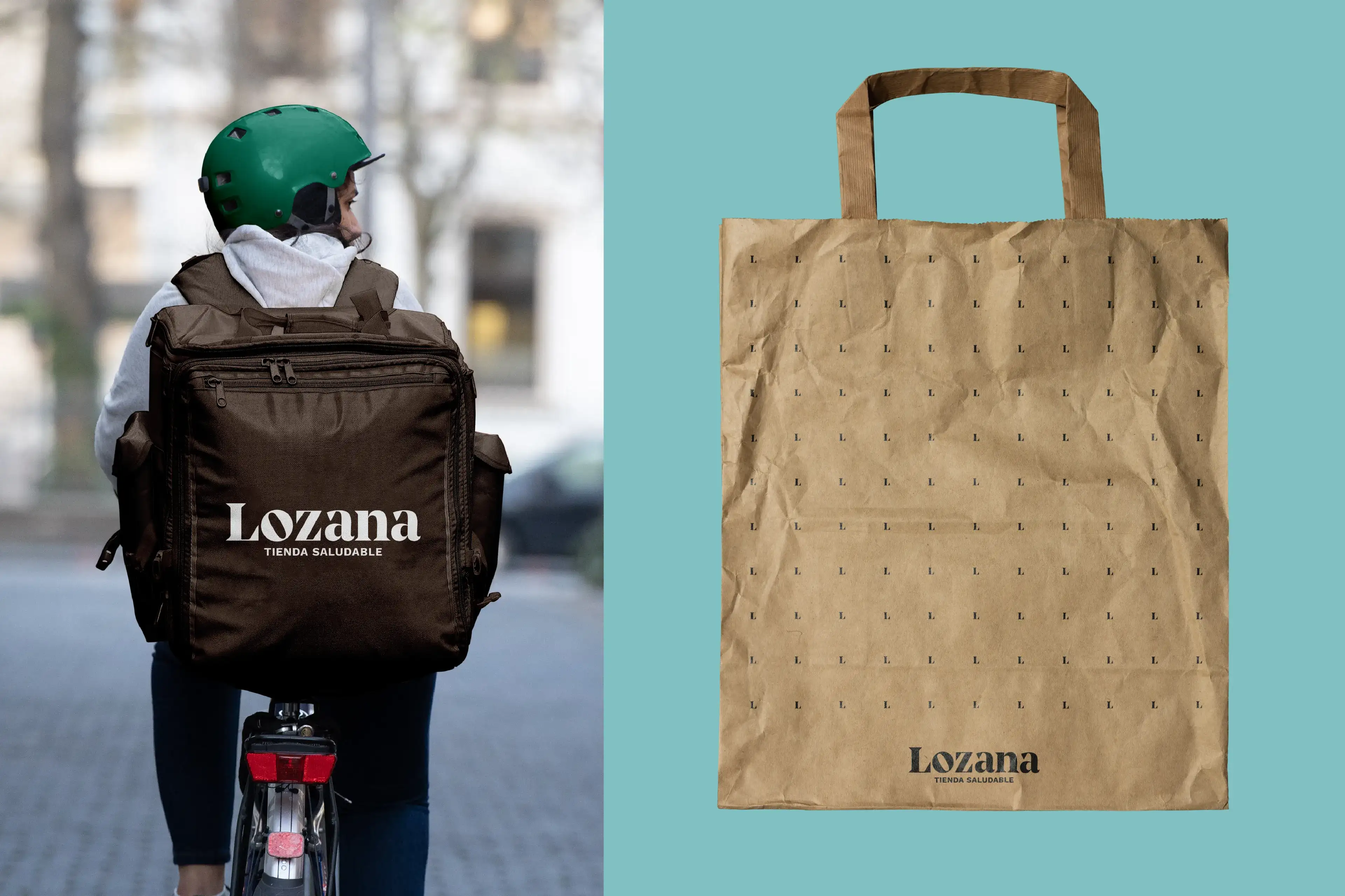 Baro Estudio Studio Branding Rebranding Logo Marca Brand Diseño Design Identidad Identity Lozana tienda saludable bolsa papel madera repartidor