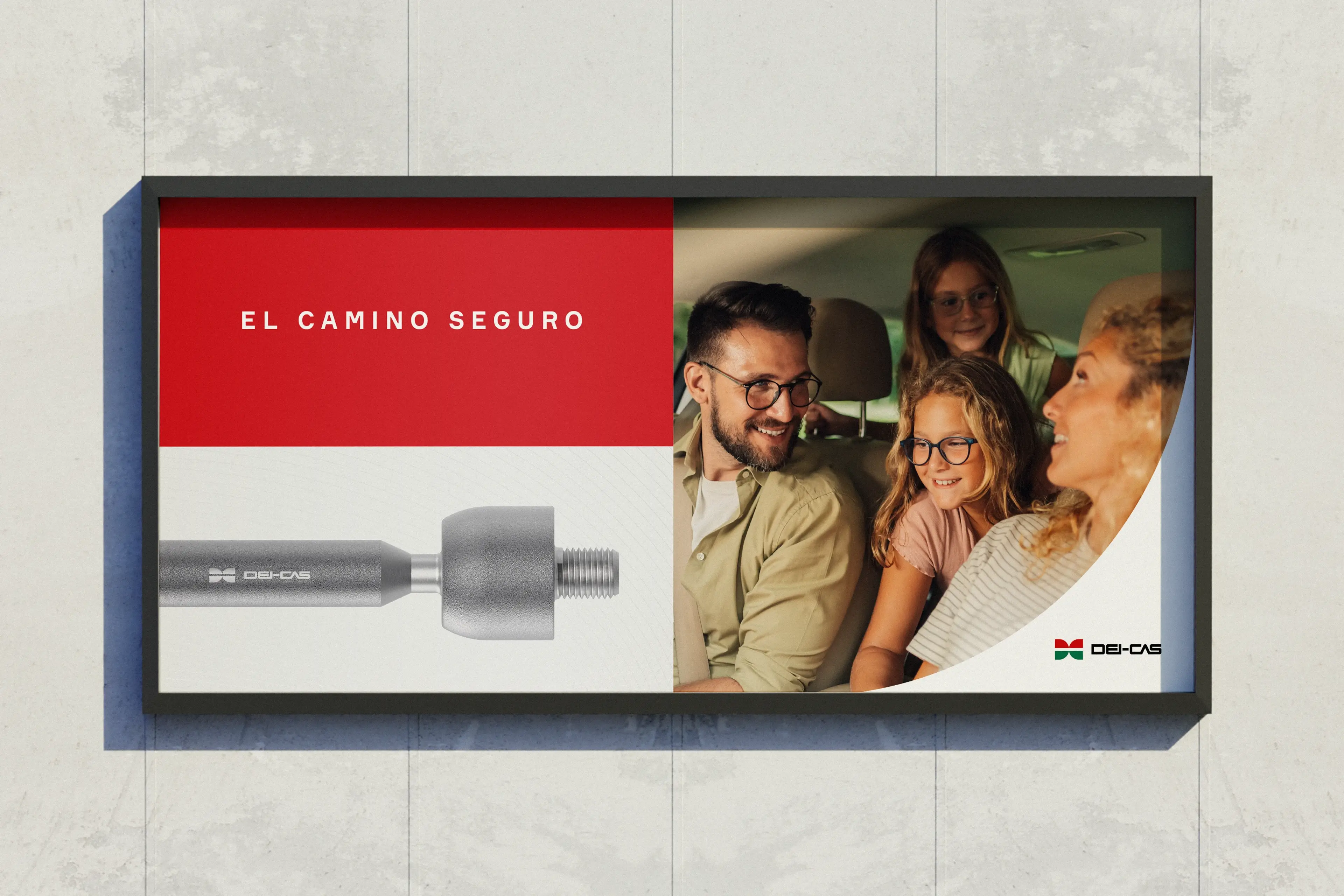 Baro Estudio Studio Branding Rebranding Logo Marca Brand Diseño Design Identidad Identity DEI-CAS Suspensión dirección autopartes billboard